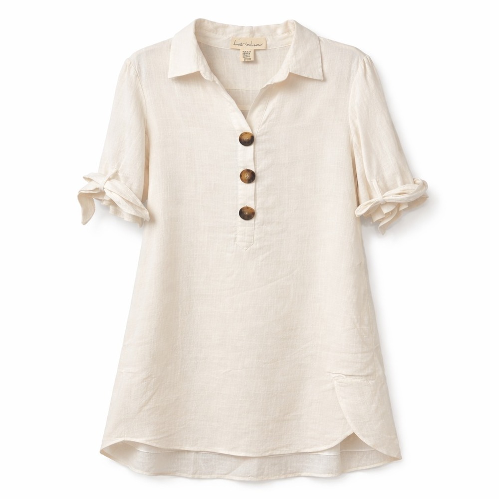 Lost in Lunar Coastal Grandma Linen Blend Shirt Dress Women Medium Clean Girl